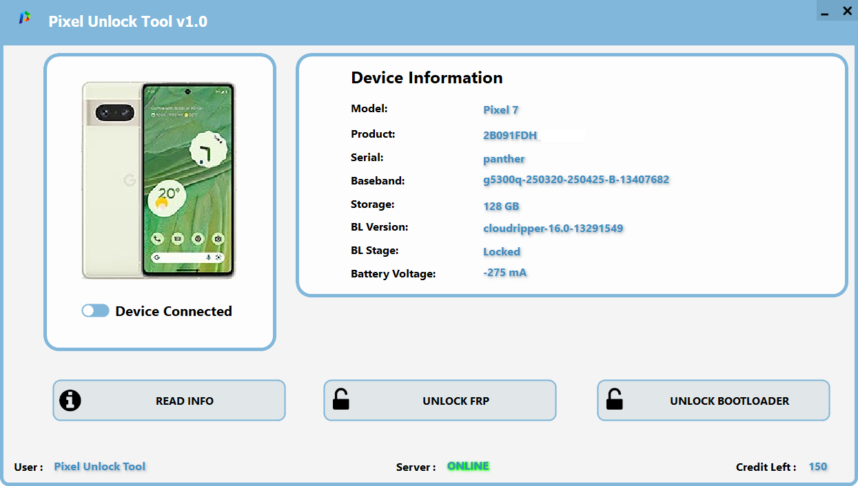 Pixel Unlock Tool Activation [Frp - Bootloader] (Credits Any Qnt)